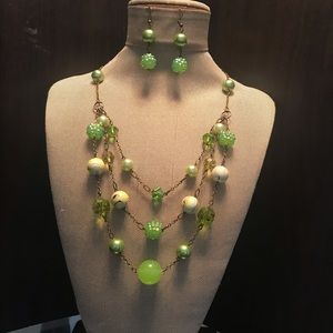 Gorgeous multi green layer necklace